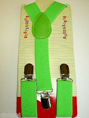 Neon Green Kids Boys Girls Y-Style Back Adjustable suspenders-New in Package!