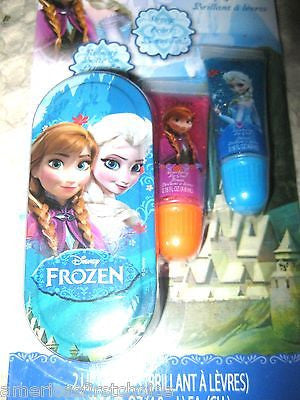 Disney Frozen Lip Gloss Set with Mini Tin Carrying Case of Anna and Elsa-New!