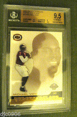 Michael Vick RC 2001 Pacific Dynagon ROOKIE GEM Mint Graded BGS 9.5-Falcons QB
