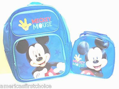 WALT DISNEY MICKEY MOUSE 16" BACKPACK AND MATCHING MICKEY LUNCHBOX-BRAND NEW!!