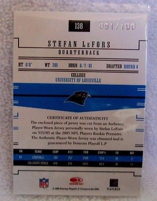 Thomas Davis RC 2005 Playoff Contenders Certified Autographed Rookie-Panthers