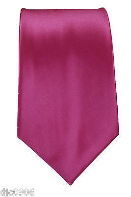 Unisex Wine Purple Silk Feel Neck tie 56" L x 3" W-Wine Purple Tie-New