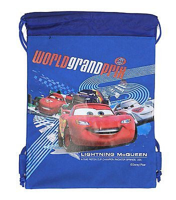 DISNEY LIGHTNING MCQUEEN BURNING UP THE TRACK DRAWSTRING BAG TRAVEL BACKPACK-NEW