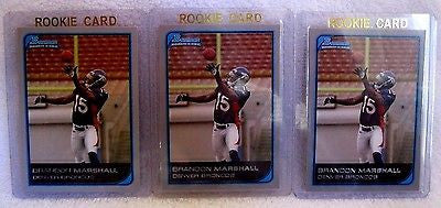 Brandon Marshall RC 2006 Bowman Rookie Lot of 3-Broncos WR