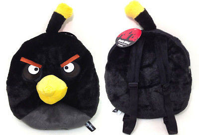 Rovio Angry Bird/Angry Birds Space Mean Black  14 " Plush Backpack Tote- NEW!