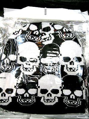 Black & White Skulls Winter Knitted Skull Beanie Ski Cap-New!Skulls Beanie Cap