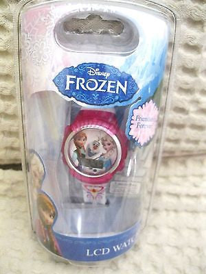 Disney Kids' Frozen Olaf,Anna and Elsa Digital Display Watch With White Rub-New!