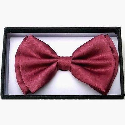 BURGUNDY NAVY BLUE STRIPES TUXEDO ADJUSTABLE  BOW TIE BOWTIE-NEW IN GIFT BOX!