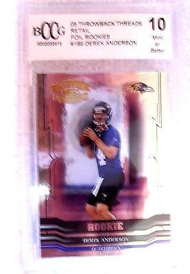 Derek Anderson RC 2005 Throwback Threads Foil Rookies Graded BCCG10-Panthers QB