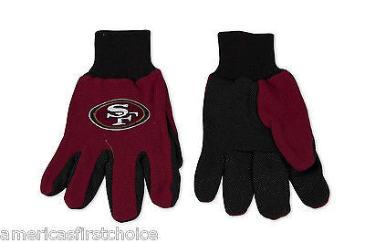 San Francisco 49ers Burgundy Team Logo Licensed NFL Sport Utility Gloves-New!