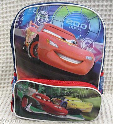 Disney Pixar The Cars McQueen and Friends Racing 12" Backpack Book Bag-New!