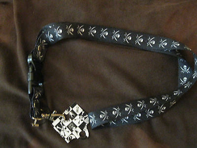 Pirates Black with White Skulls And Swords 15" lanyard for ID Holder & Devices
