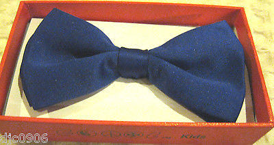 KID'S UNISEX SOLID BLUE COLOR TUXEDO ADJUSTABLE BOWTIE BOW TIE-NEW WITH BOX!