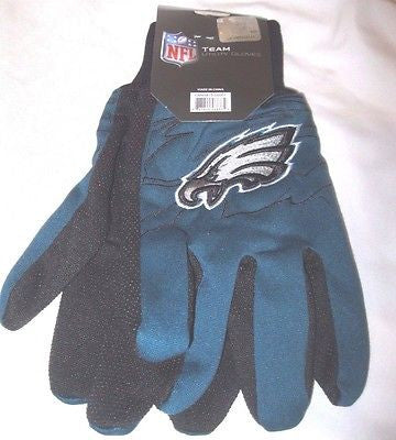 Eagles Green/Black with Raised Team Logo Licensed NFL Sport Utility Gloves-New!