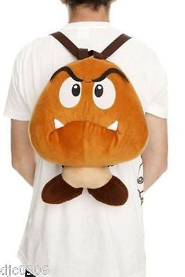 Nintendo Mario Brothers Goomba 18" Plush Backpack Licensed Tote- NEW w/ Tags!!!
