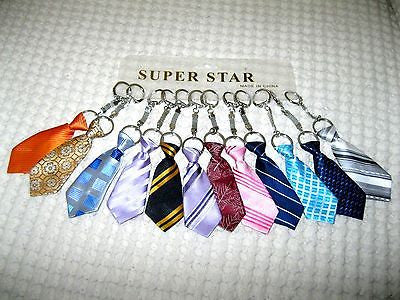 Blue Strip Stripped Necktie 7" Keychain -Blue Gray Neck tie Keychain-Brand New!