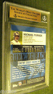 Michael Turner RC 2004 Topps Finest Rookie #62 Beckett Graded GEM MINT BGS 9.5!