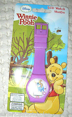 Disney 9" Winnie the Pooh,Eeyore,Piglet,&Trigger Purple LCD Watch-New in Pkge!