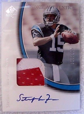 Stefan Lefors RC 2005 UD SP Authentic 2-Color Jersey Patch Auto#/899-Panthers QB