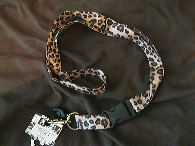 Two Different Brown Leopard Animal Print Design 15" lanyards Combo-New With Tags