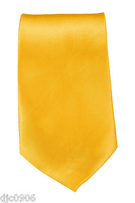 Unisex Bright Yellow Silk Feel Polyester Neck tie 56" L x 3" W-Yellow Tie-New