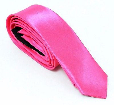 Neon Green 56" Long x 2" Wide Neck tie-Pink Silk like Neck Tie-New in Sleeve!