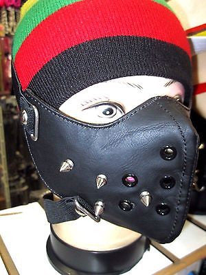 Spiked Black Mask Motorcycle Goth Punk Bondage PaintBall Gothic Metal-New!v1