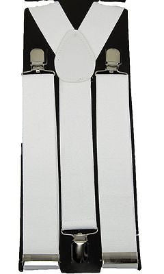 WIDE 1 1/2" WHITE & RED CHECKERED CHECKERS Adjustable Y-Style Back suspenders