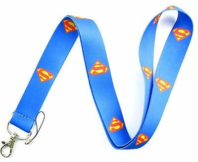 Superman Black with Superman Logo 15" Lanyard/Landyard ID Holder Keychain-New!