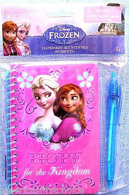 Disney Frozen Blue Stationary Set Character Pencil,Pen,Note Pad,Ruler,Eraser-New