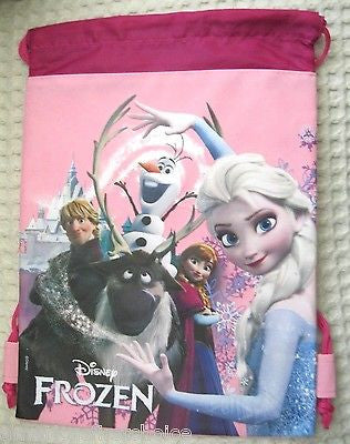 FROZEN ANNA,ELSA,SVEN,HANS,OLAF PURPLE DRAWSTRING BAG BACKPACK TRAVEL POUCH