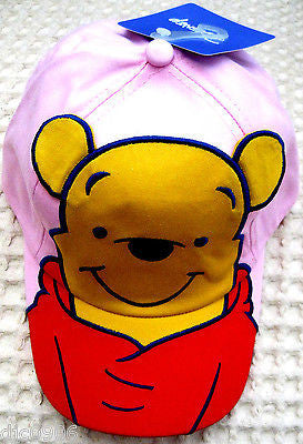 Disney Winnie the Pooh Embroidery Boys Girls Pink Baseball Cap-New with Tags!