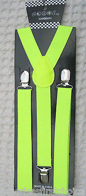 Unisex RAINBOW BLACK BLUE GREEN YELLOW PINK ZEBRA STRIPES Y-Back suspenders-New!