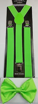 Green Adjustable Bowtie and Green Adjustable Suspenders Combo-New in Package!