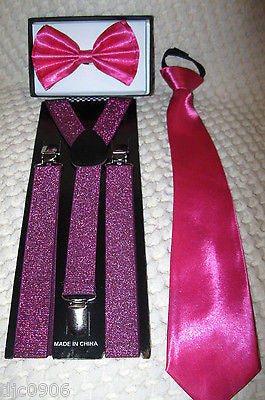 Hot Pink Silk Adjustable 14" Neck tie Necktie for Teenagers,Young Adults-New !