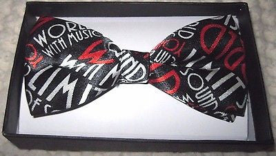 BLACK WITH WHITE AND GRAY CURAFIX CROSSES TUXEDO ADJUSTABLE  BOW TIE BOWTIE-NEW!