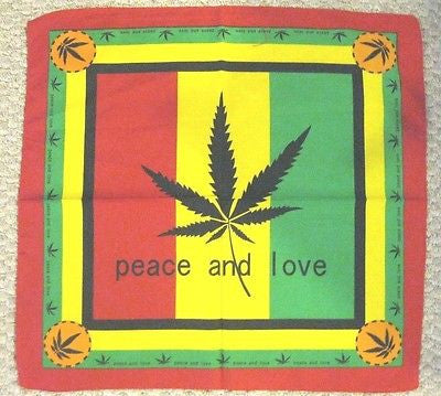 New Reggae Rasta Marijuana MJ Weed Pot Cannabis One Love Head Wrap Bandanna Face Mask,Scarf,Wristband