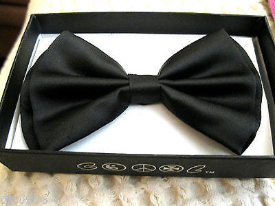 Solid Black Adjustable Bow tie & Hot Pink with Black Polka Dot Suspenders Combo