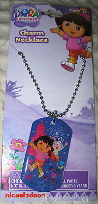 Nick Jr. Kids  Dora Sweet Muy Dulce Dog Tag Necklace Birthday PARTY FAVORS-NEW