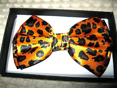 BRONZE LEOPARD PRINT ADJUSTABLE BOWTIE/LEOPARD PRINT BOW TIE-NEW GIFT BOX!