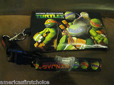 TEENAGE MUTANT NINJA TURTLES DETACHABLE COIN POUCH/WALLET/PURSE & LANYARD-NEW!