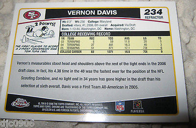 Vernon Davis RC 2006 Topps Chrome 50th Anniversary ROOKIE REFRACTOR