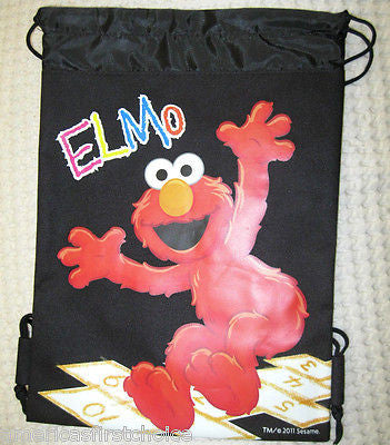 SESAME STREET ELMO PINK WITH BUTTERFLIES DRAWSTRING BAG BACKPACK TRAVEL-NEW
