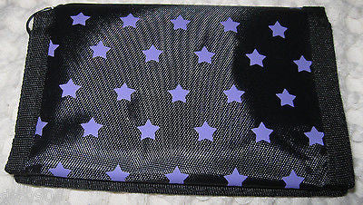 Black and PURPLE STARS Wallet Unisex Men's 4.5" x 3" W-New in Package!