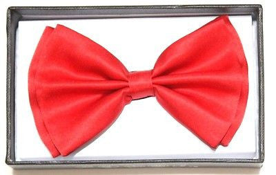 RED SOLID COLOR RED TUXEDO ADJUSTABLE BOWTIE BOW TIE-NEW GIFT BOX!RED BOWTIE