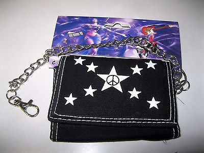 Black with red Pentagram Star Wallet Unisex Men's 4.5" x 3" W-New in Package!