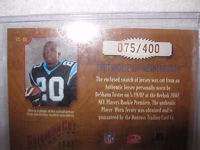 Deshaun Foster RC 2002 Donruss Gridiron Collection 2 Color Patch#/400-Panthers