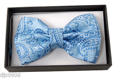 SILVER GRAY GREY PAISLEY DESIGN ADJUSTABLE BOW TIE-PAISLEY DESIGN BOW TIE-NEW!