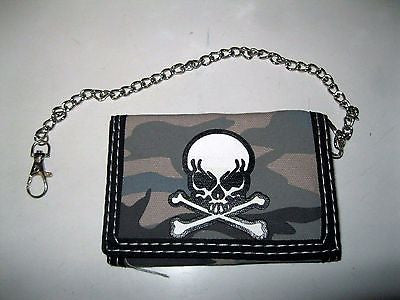 Skulls&Crossbones Checkered and Stars Wallet Unisex Men's 4.5" x 3" W-New!