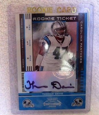 Thomas Davis RC 2005 Playoff Contenders Certified Autographed Rookie-Panthers